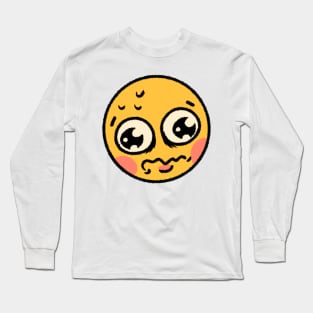 Nervous cursed emoji Long Sleeve T-Shirt